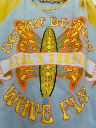 Camiseta Creem Mariposa Y2K Azul y Amarillo