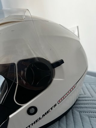 Casco Moto MT Helmets Blanco Visera Transparente