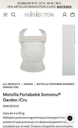 Mochila Porta-Bebés Minicoton xSOMOMU