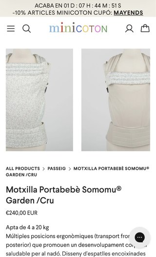 Mochila Porta-Bebés Minicoton xSOMOMU