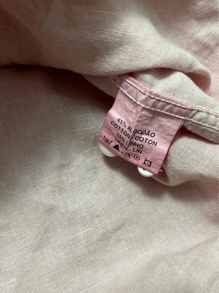Camisa Scotta Lino Rosa Talla M