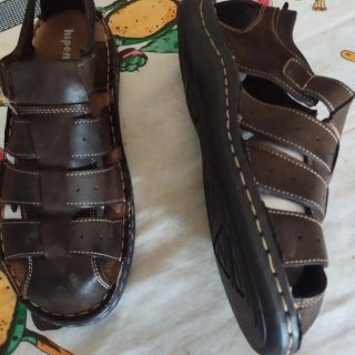 Sandalias Hiperion Piel Marrón Talla 44 Cosidas