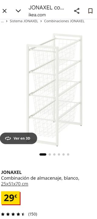Cajonera Jonaxel Ikea Blanca