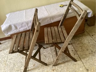 2 Sillas Plegables Madera Antiguas