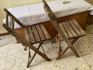 2 Sillas Plegables Madera Antiguas