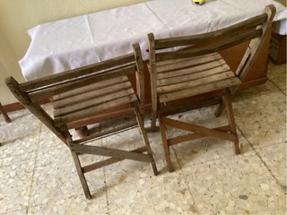 2 Sillas Plegables Madera Antiguas