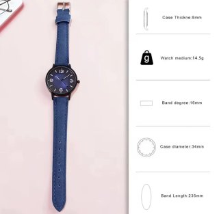 Elegante reloj con correa azul
