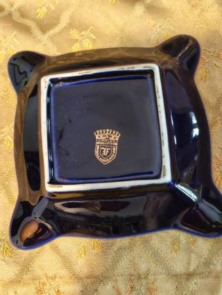 Cenicero Limoges Azul Dorado