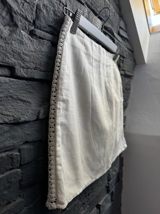 Falda Zara Lino Blanca