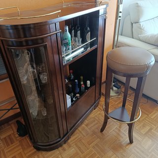 Minibar Vintage Madera y Cristal