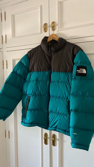 Plumífero The North Face Negro y Turquesa
