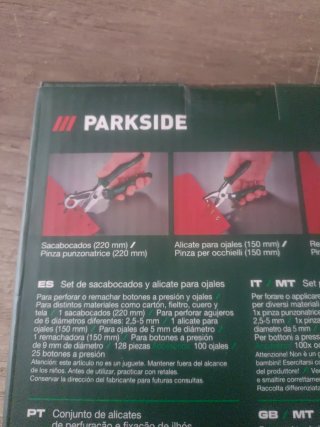 Set Sacabocados y Alicate para Ojales Parkside