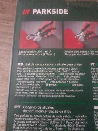 Set Sacabocados y Alicate para Ojales Parkside
