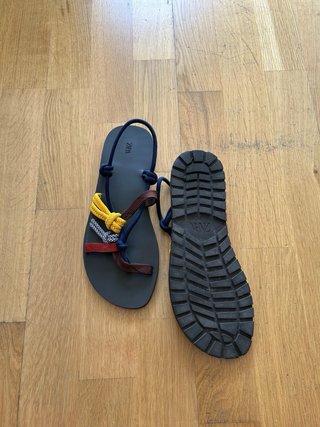 Sandalias Zara Talla 39 Marrón Multicolor