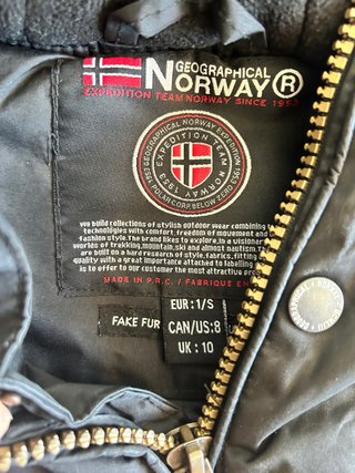 Abrigo Geographical Norway Negro y Rojo