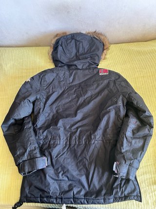 Abrigo Geographical Norway Negro y Rojo