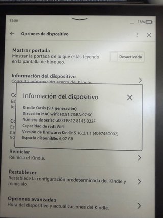 Kindle Oasis 9ª Gen 8GB Nero