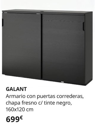 Armario IKEA GALANT puertas correderas negro