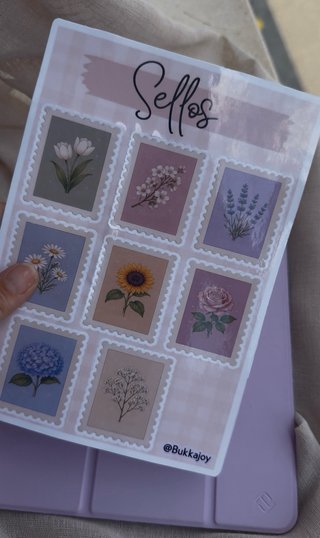 Pegatinas Sellos Flores Vintage