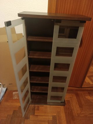 Mueble expositor CD/DVD cristal y madera
