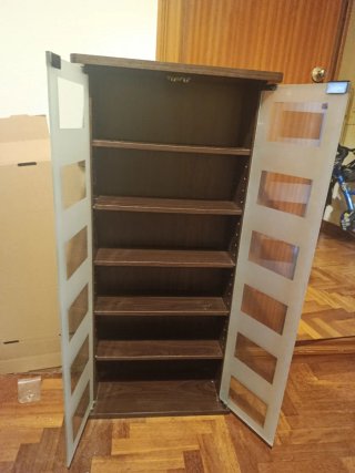 Mueble expositor CD/DVD cristal y madera