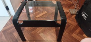 Mesa auxiliar negra cristal