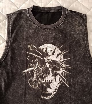 Camiseta sin Mangas Calavera Vintage