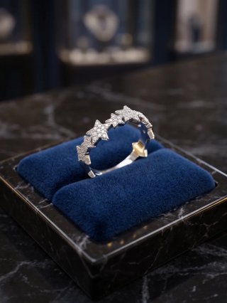 Anillo Plata Estrellas Brillantes