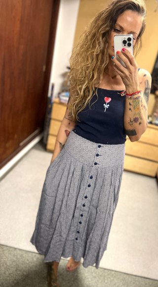 Top tirantes Pull&Bear +falda Vintage bolsillos *M