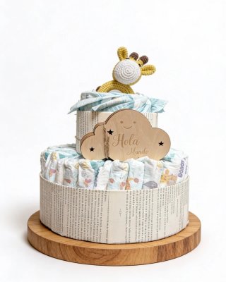 Tarta de pañales + Natalicio personalizado