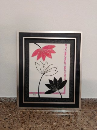 Dos cuadros de flores, 86x71 cm