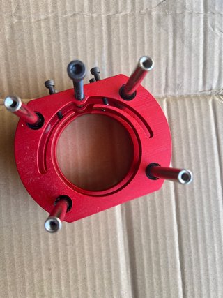 Base elevadora fresadora aluminio roja