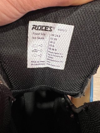 Roces RSK 2 Pattini sul Ghiaccio Neri Taglia 39