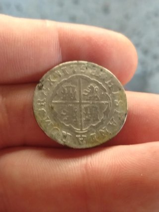 Moneda 2 Reales 1858 Plata Sevilla