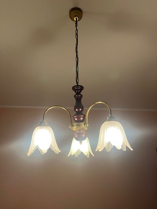 Lampadario vintage anni '60 e abat jour
