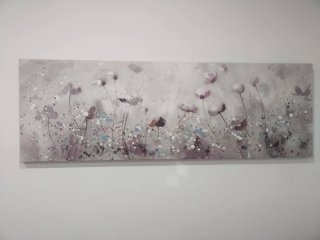 Cuadro Lienzo Flores Moradas y Grises