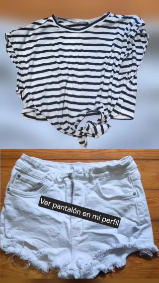 Camiseta Niki Corto Verano Nudo Rayas