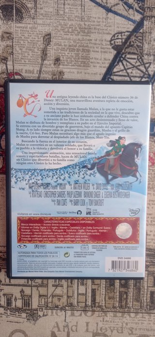 DVDs Mulán + Mulán 2 Primeras Ediciones Disney
