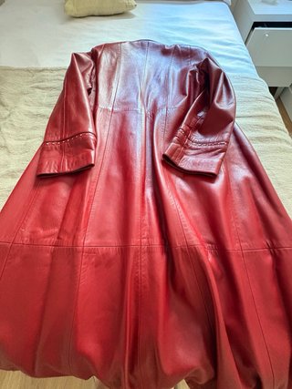 Abrigo cuero vintage rojo