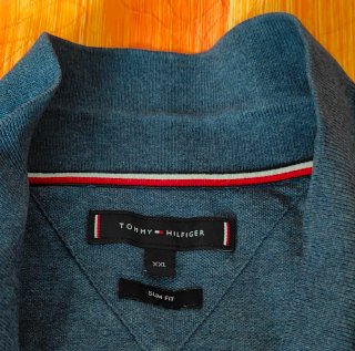 Polo Tommy Hilfiger Azul Jaspeado XXL Slim Fit