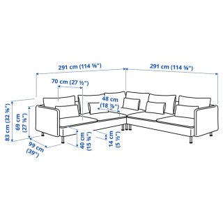 Sofá esquinero Sordehamn Ikea