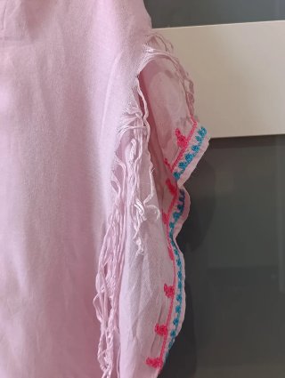 Túnica de playa Indico rosa bordada