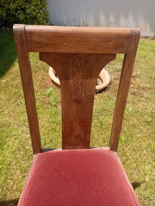 2 Sedie vintage imbottite in legno e tessuto