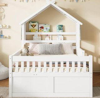 Cama casa madera con cajones Esta en caja(nueva)
