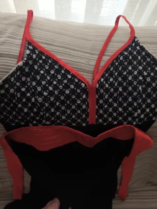 Vestido largo verano negro y rojo