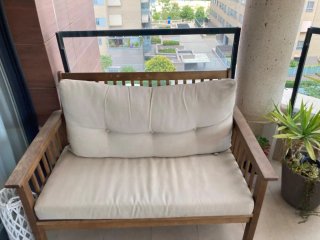 Conjunto Sofá y Sillón Exterior Madera