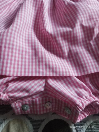 Vestido pololo rosa cuadros bebé 18 meses