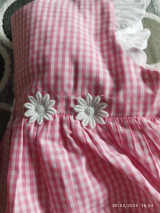Vestido pololo rosa cuadros bebé 18 meses