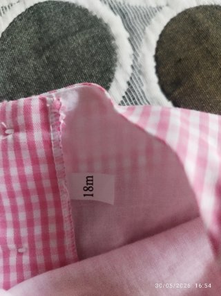 Vestido pololo rosa cuadros bebé 18 meses