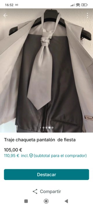 Traje Chaqueta Pantalón Gris